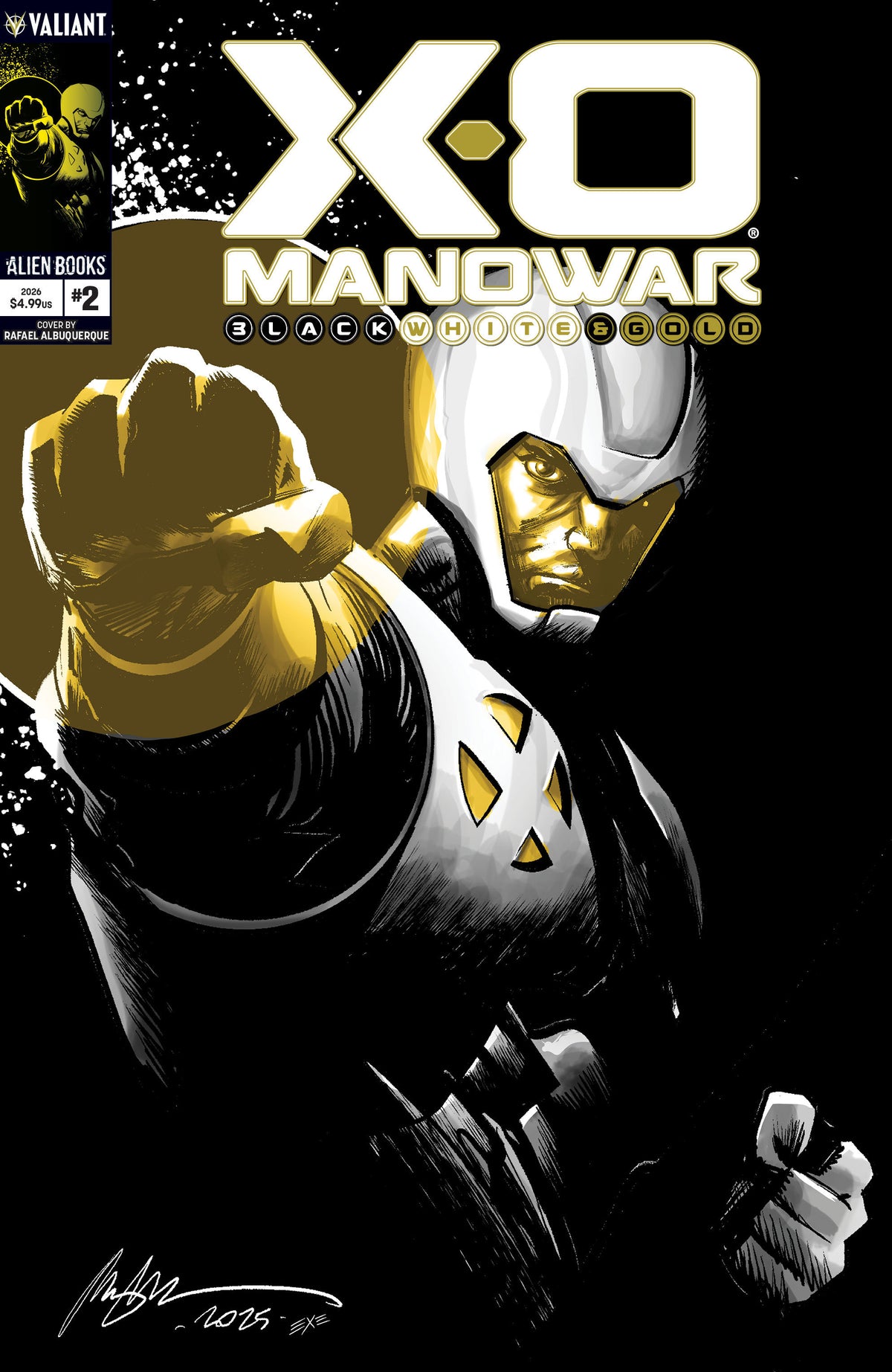 X-O Manowar: Black, White & Gold #2 Cover A (Albuquerque) CB (12/09/2026)