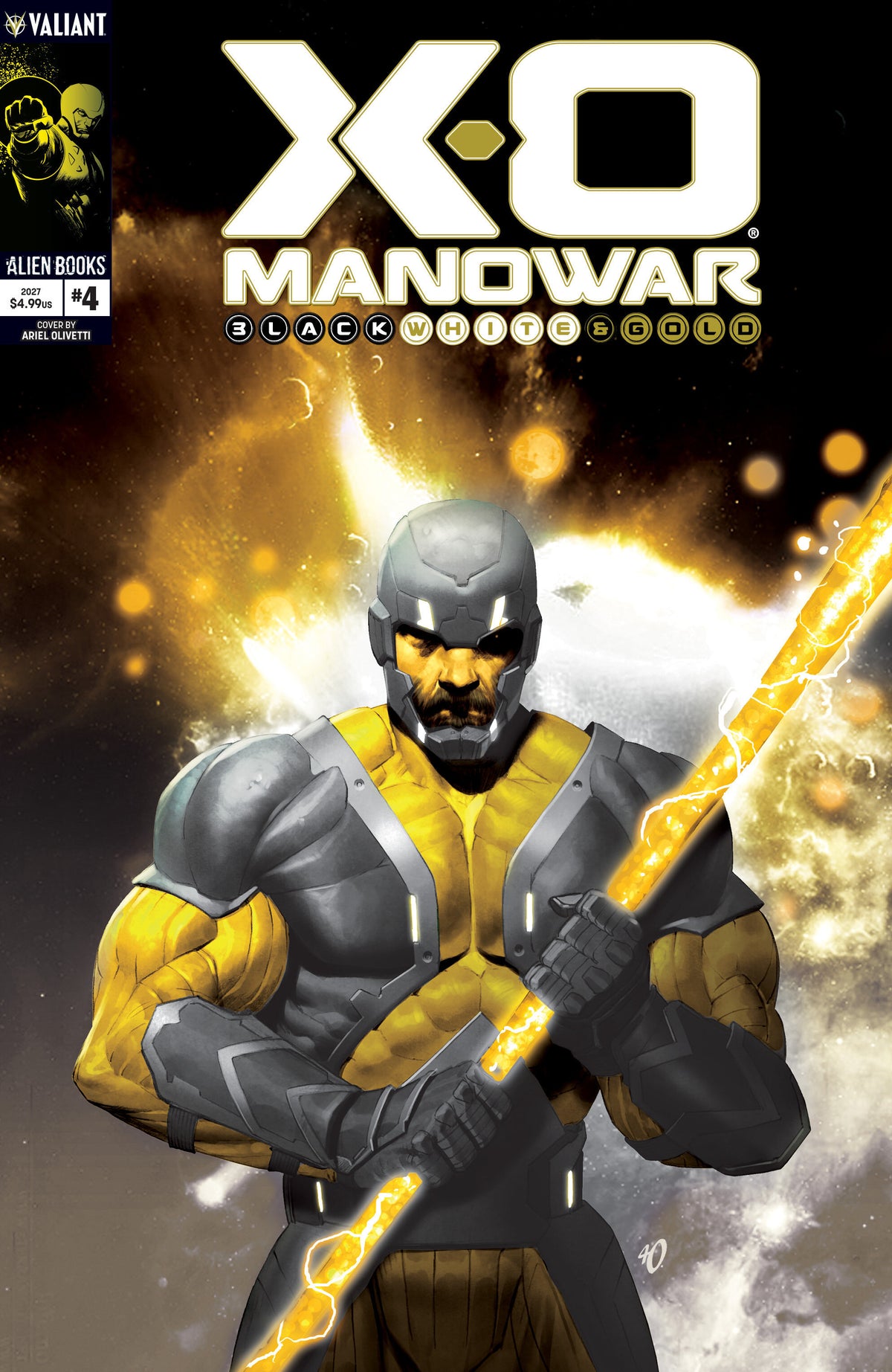 X-O Manowar: Black, White & Gold #4 Variant B (Olivetti Black, White & Gold Variant) CB (01/27/2027)