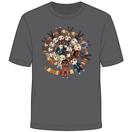 DOCTOR WHO KAWAII TITANS DOCTORS SCARF VORTEX BY KELLY YATES T-SHIRT S (01/13/2027)