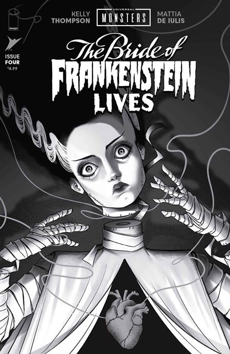 UNIVERSAL MONSTERS THE BRIDE OF FRANKENSTEIN LIVES #4 (OF 4) CVR D INC 1:25 SWEENEY BOO CLASSIC HORROR B&W VAR [1:25] CB (01/27/2027)