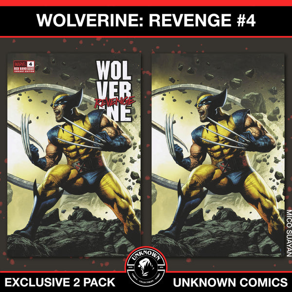 [2 Pack] Wolverine: Revenge - Red Band #4 Unknown Comics MICO SUAYAN Connecting Cover Exclusive Var [Polybagged] Explicit Content (01/22/2025)