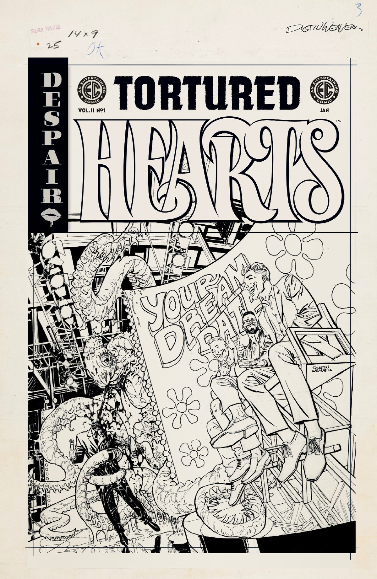 EC Tortured Hearts 2 #1 One-Shot Cover D Dustin Weaver B&W Artist Edition 1:20 Var CB [1:20] (01/27/2027)