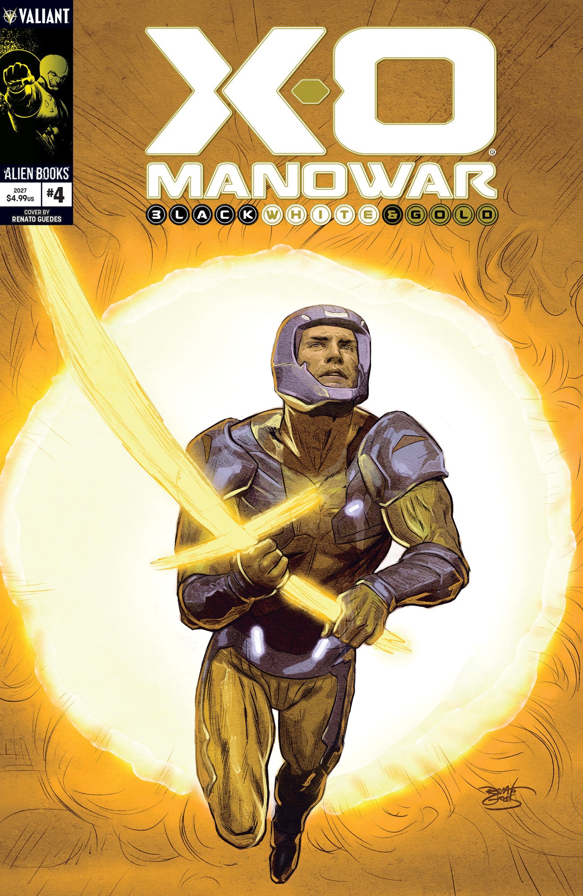 X-O Manowar: Black, White & Gold #4 Cover A (Guedes) CB (01/27/2027)